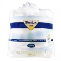 Sterilux Pads Rectangle Coton Hygiène Corporelle 8x10cm B/200 à AYGUESVIVES